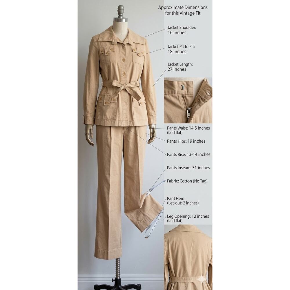 Vintage Suit Yourself At Alexanders Pants Set Flares Bells Size 15/16 READ - Picture 3 of 11
